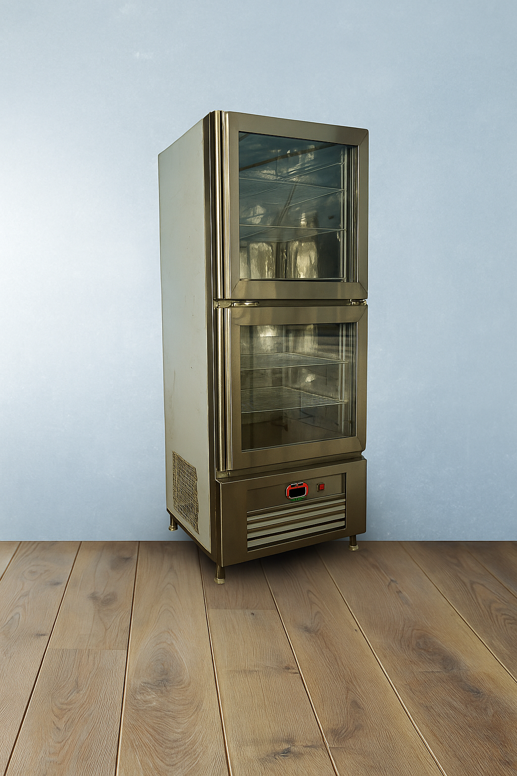 Vertical single 2-Glass Door Refrigerator